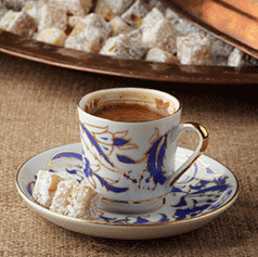 a cup of hot turkish coffee